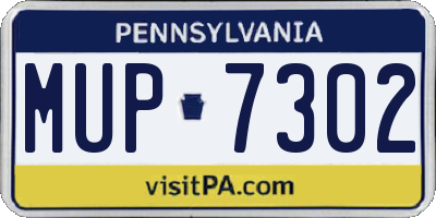 PA license plate MUP7302