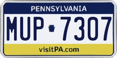 PA license plate MUP7307