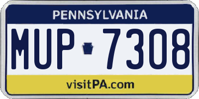 PA license plate MUP7308