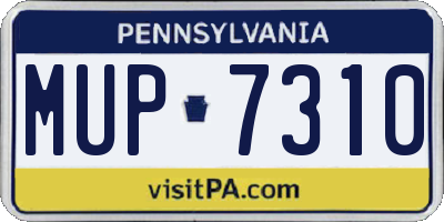 PA license plate MUP7310