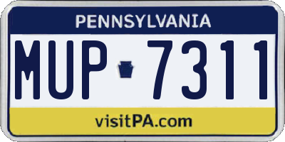 PA license plate MUP7311