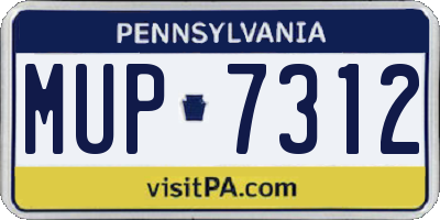 PA license plate MUP7312
