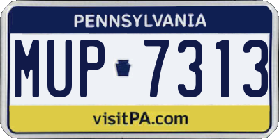 PA license plate MUP7313
