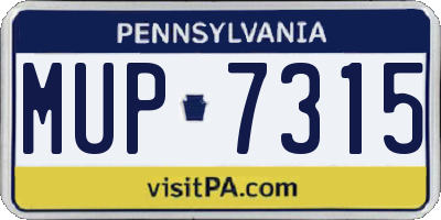 PA license plate MUP7315