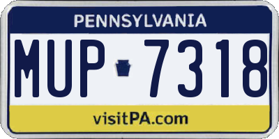 PA license plate MUP7318
