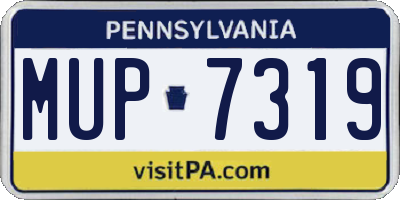 PA license plate MUP7319