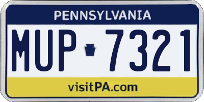 PA license plate MUP7321