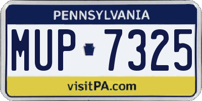 PA license plate MUP7325