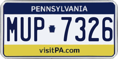PA license plate MUP7326
