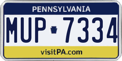 PA license plate MUP7334