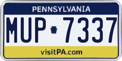 PA license plate MUP7337