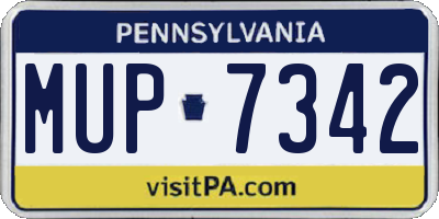 PA license plate MUP7342
