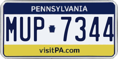 PA license plate MUP7344