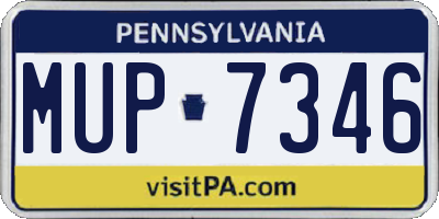 PA license plate MUP7346
