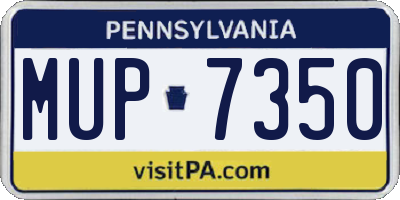 PA license plate MUP7350