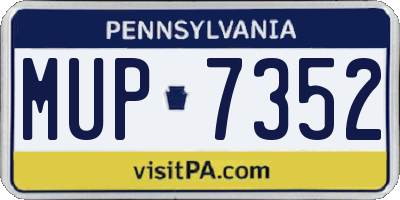 PA license plate MUP7352