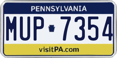 PA license plate MUP7354