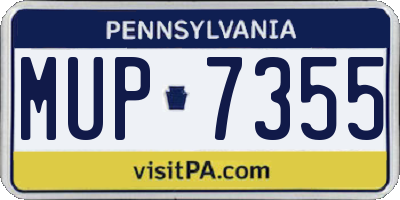 PA license plate MUP7355