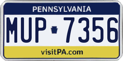 PA license plate MUP7356