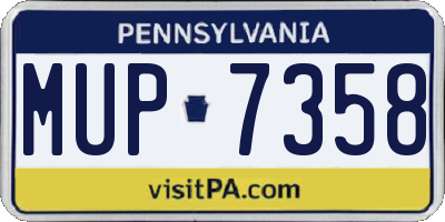 PA license plate MUP7358