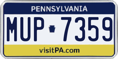 PA license plate MUP7359