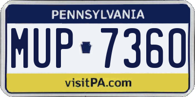 PA license plate MUP7360