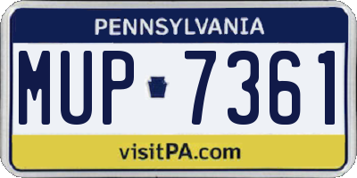 PA license plate MUP7361
