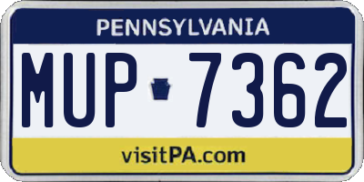 PA license plate MUP7362