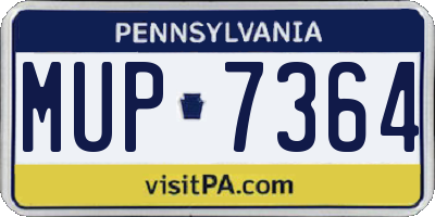 PA license plate MUP7364