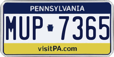 PA license plate MUP7365