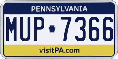 PA license plate MUP7366