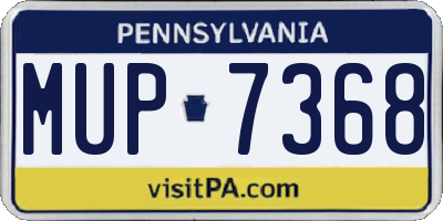 PA license plate MUP7368