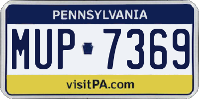 PA license plate MUP7369