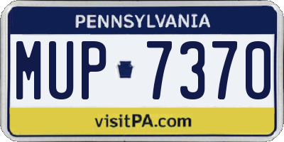 PA license plate MUP7370