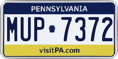 PA license plate MUP7372
