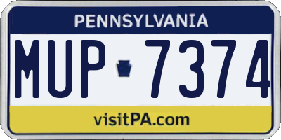 PA license plate MUP7374