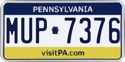 PA license plate MUP7376