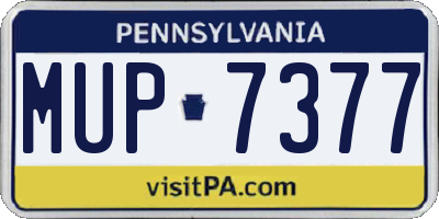 PA license plate MUP7377