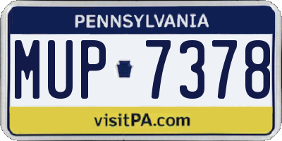 PA license plate MUP7378