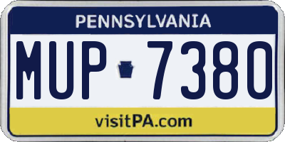 PA license plate MUP7380