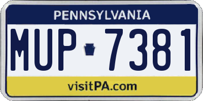 PA license plate MUP7381