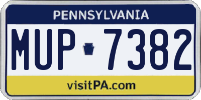 PA license plate MUP7382