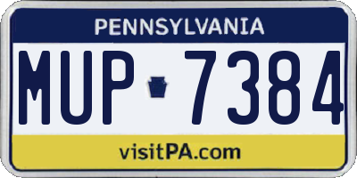 PA license plate MUP7384