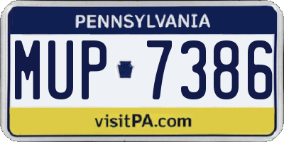 PA license plate MUP7386