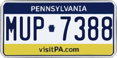 PA license plate MUP7388