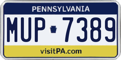 PA license plate MUP7389
