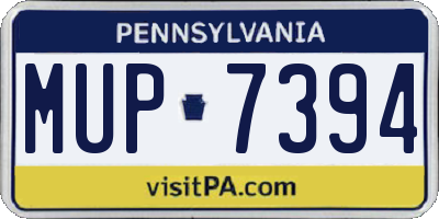 PA license plate MUP7394