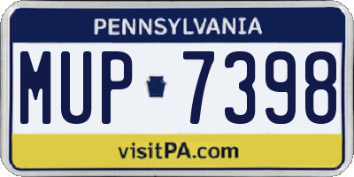 PA license plate MUP7398