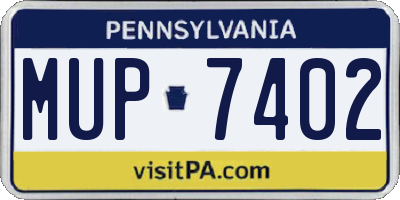 PA license plate MUP7402