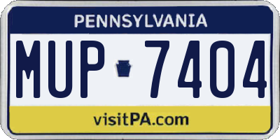 PA license plate MUP7404